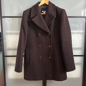 Les Copains Brown Double-Breasted Coat